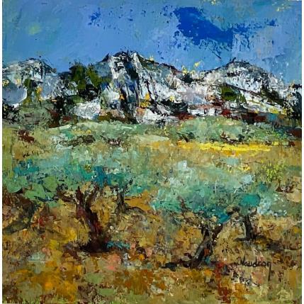 Peinture Les oliviers dans les Alpilles par Vaudron | Tableau Figuratif Gouache Paysages