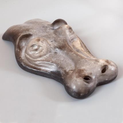 Sculpture Hippopotame par Nathalie Roverato | Sculpture Figuratif Raku Animaux, Minimaliste, Nature