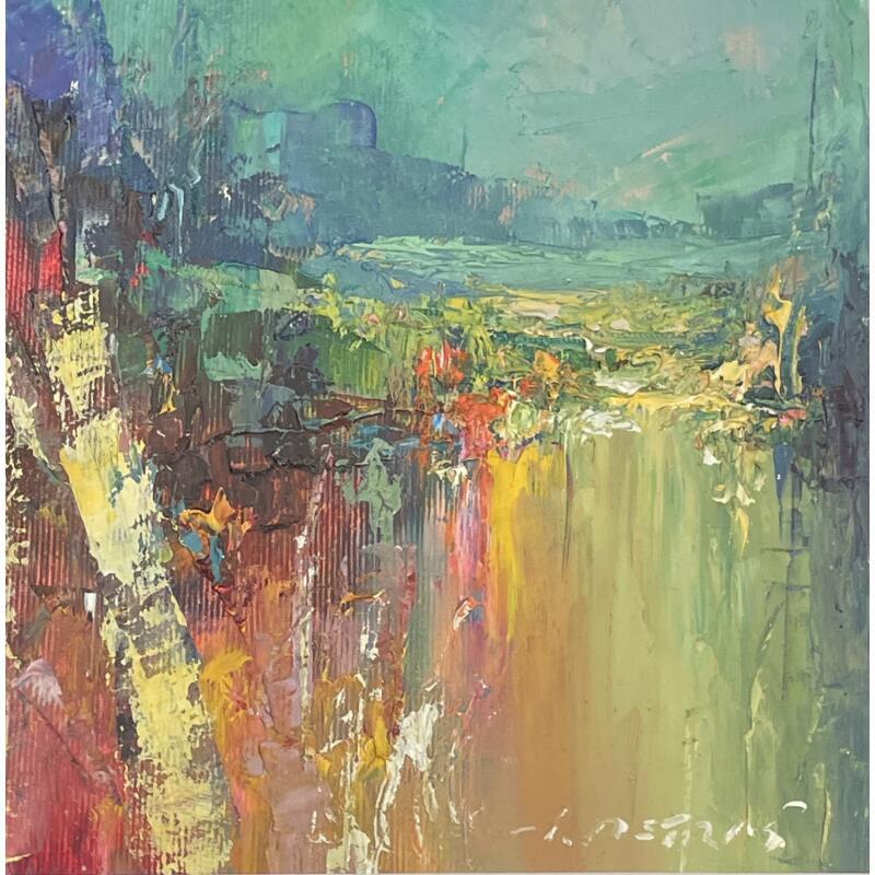 Peinture Green glow par Petras Ivica | Tableau Figuratif Paysages Huile