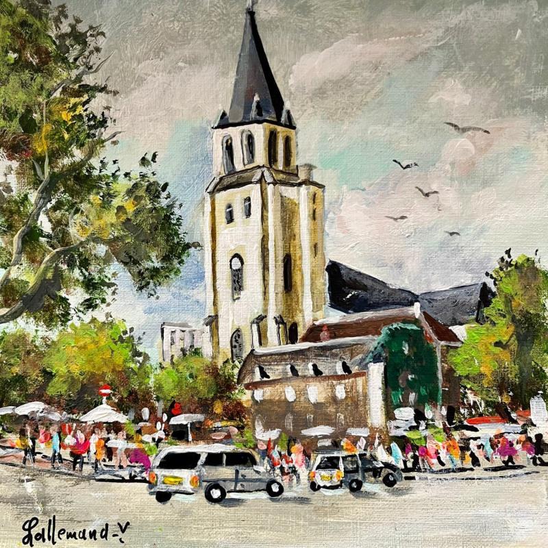 Peinture Abbaye de Paris Saint Germain par Lallemand Yves | Tableau Figuratif Urbain Acrylique