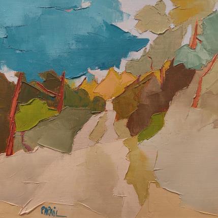 Peinture Sentier en sous-bois par PAPAIL | Tableau Abstrait Huile Paysages