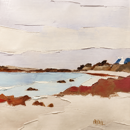 Painting Balade un jour gris by PAPAIL | Painting Abstract Oil Landscapes