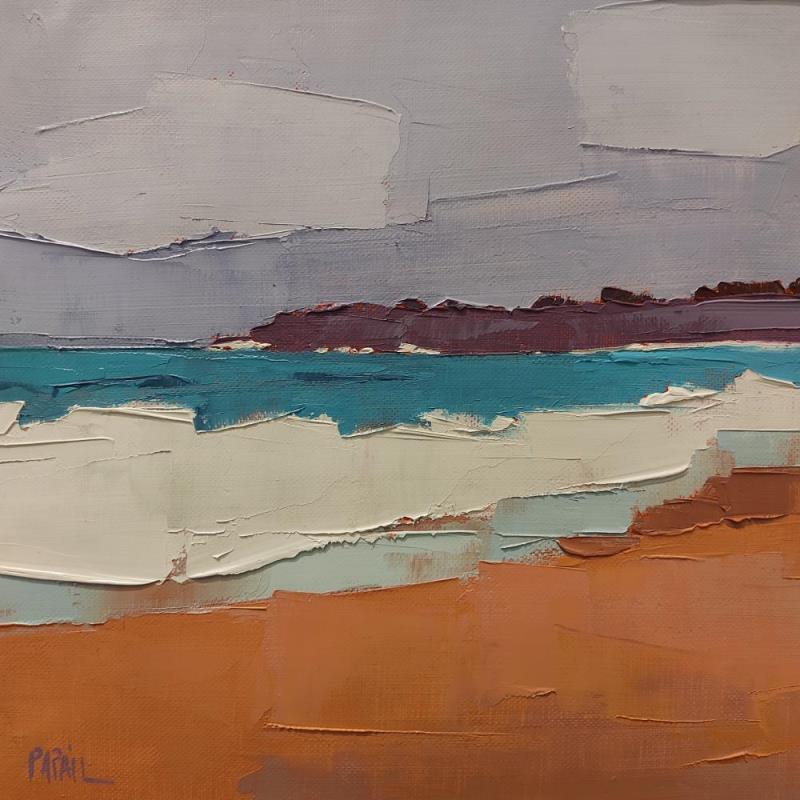 Painting La mer houleuse by PAPAIL | Painting Abstract Landscapes Oil