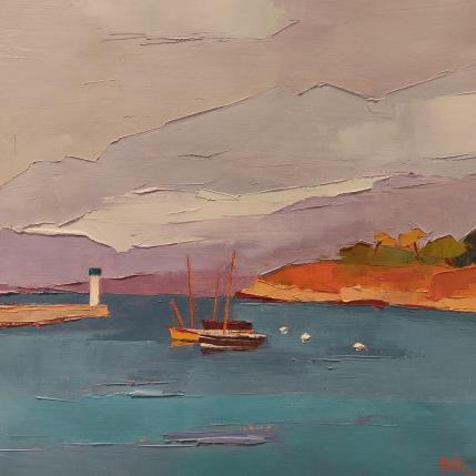 Peinture Tréboul, le petit port par PAPAIL | Tableau Abstrait Huile Paysages