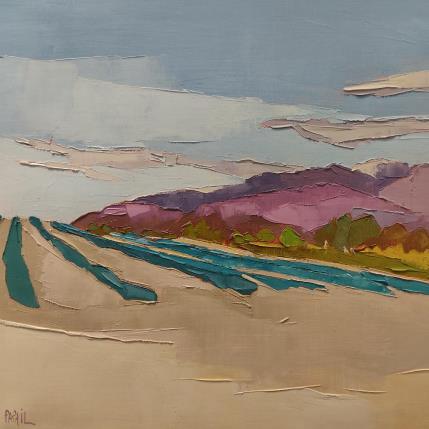 Peinture Lavandes... encore et encore par PAPAIL | Tableau Abstrait Huile Paysages