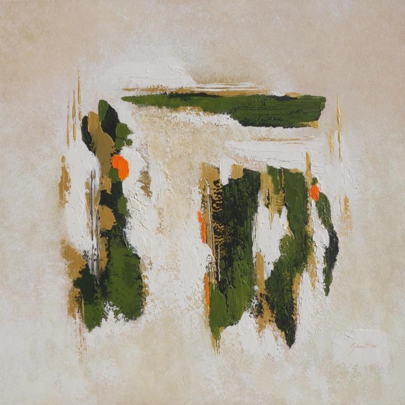 Painting Vert forêt by Gaultier Dominique | Painting Abstract Minimalist Acrylic