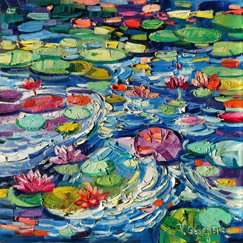 Peinture Water lilies liberty par Georgieva Vanya | Tableau Figuratif Paysages Huile