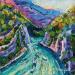 Peinture Cristal Verdon par Georgieva Vanya | Tableau Figuratif Paysages Huile