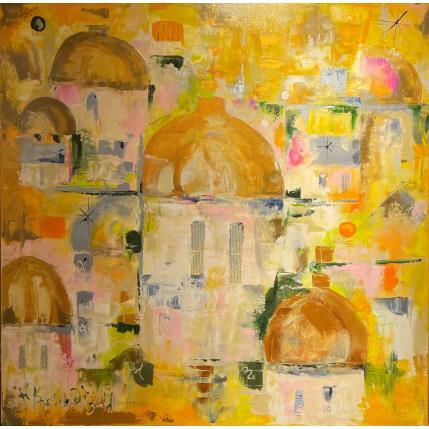 Peinture Lumière sur les Dômes par Bastide d´Izard Armelle | Tableau Abstrait