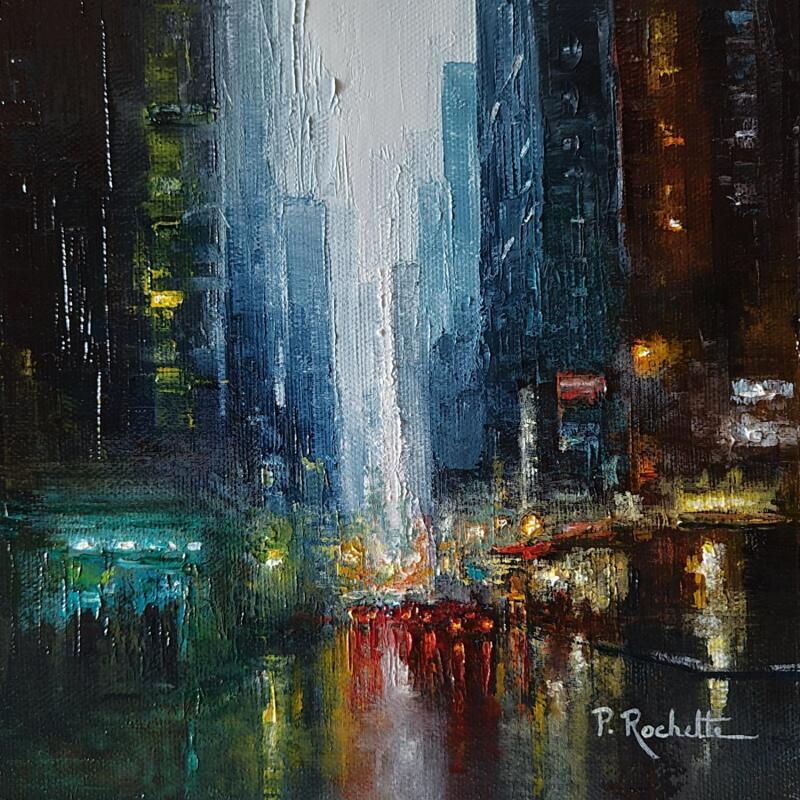 Pintura City life por Rochette Patrice | Pintura Figurativo Urbano Aceite