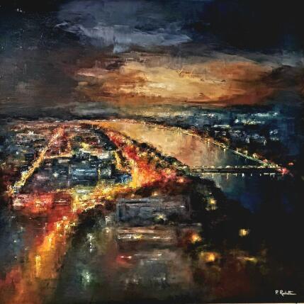 Peinture Quand vient le soir  par Rochette Patrice | Tableau Figuratif Huile Urbain