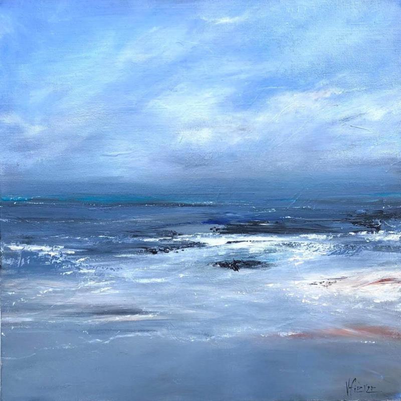 Painting Matin calme by Fièvre Véronique | Painting Figurative Landscapes Acrylic