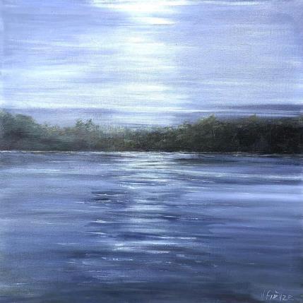 Gemälde Loire au clair de lune von Fièvre Véronique | Gemälde Figurativ Acryl Landschaften