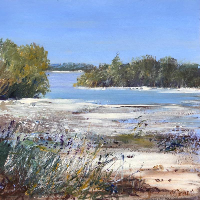 Peinture Berges de Loire par Fièvre Véronique | Tableau Figuratif Paysages Nature Acrylique