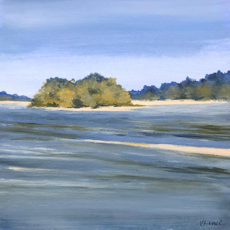 Peinture La Loire à La Chapelle sur Loire par Fièvre Véronique | Tableau Figuratif Paysages Nature Acrylique