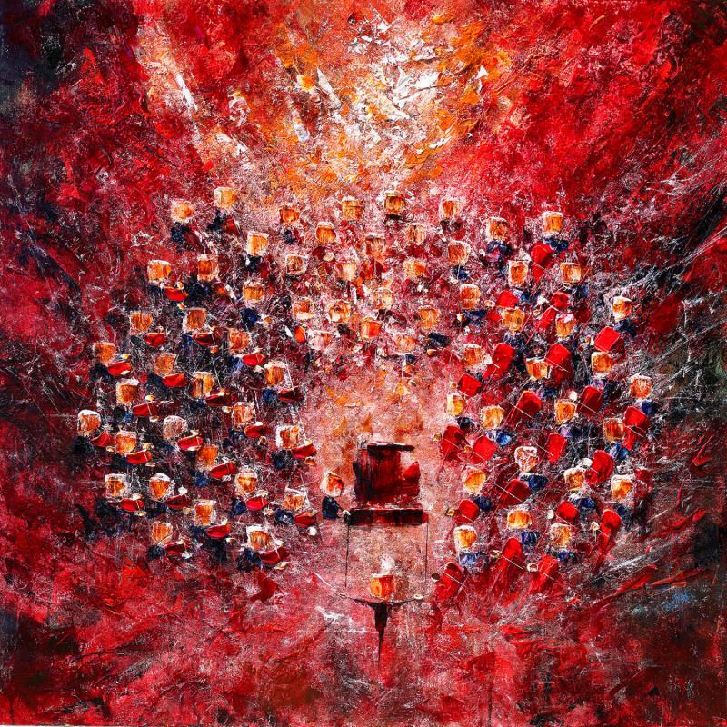 Painting Concert rouge écarlate by Reymond Pierre | Painting Figurative Music Oil