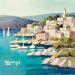 Painting AO110 PAYSAGE DE SARDAIGNE by Burgi Roger | Painting Figurative Landscapes Urban Marine Acrylic