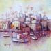 Painting AN128 LA VILLE ROSE by Burgi Roger | Painting Figurative Landscapes Urban Marine Acrylic