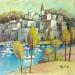 Peinture AQ177 VILLAGE DE SARDAIGNE par Burgi Roger | Tableau Figuratif Urbain Marine Nature Acrylique