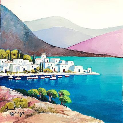 Painting AR50 MYTIKAS EN GRECE by Burgi Roger | Painting Figurative Acrylic Landscapes, Marine, Nature