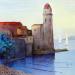 Painting AN218 COLLIOURE by Burgi Roger | Painting Figurative Landscapes Urban Marine Acrylic