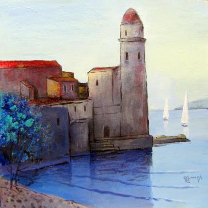 Painting AN218 COLLIOURE by Burgi Roger | Painting Figurative Acrylic Landscapes, Marine, Urban
