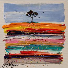 Painting Horizon des émotions by Fonteyne David | Painting Figurative Acrylic Landscapes, Nature