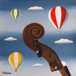 Painting Music in the sky by Trevisan Carlo | Painting Surrealism Oil Landscapes, Pop icons