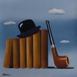 Painting Intellectual by Trevisan Carlo | Painting Surrealism Oil Pop icons, Still-life