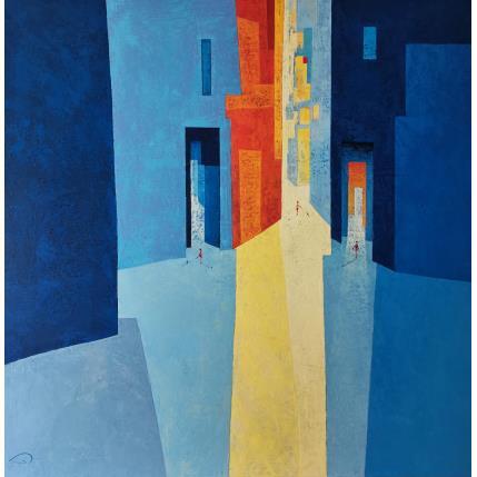 Peinture La petite fenêtre rouge par Tomàs | Tableau Abstrait Huile