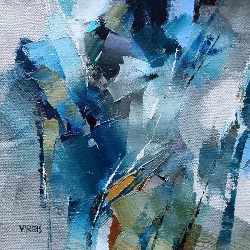 Peinture Trees in rain par Virgis | Tableau Abstrait Minimaliste Huile