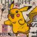 Peinture F1  Pikachu par Marie G.  | Tableau Pop-art Icones Pop Bois Acrylique Collage