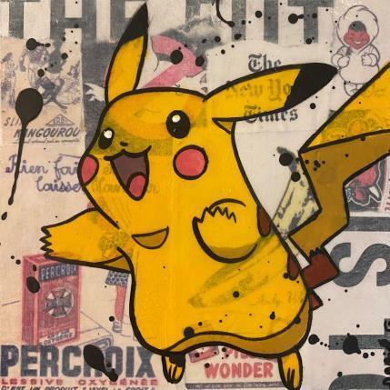 Peinture F1  Pikachu par Marie G.  | Tableau Pop-art Acrylique, Bois, Collage Icones Pop