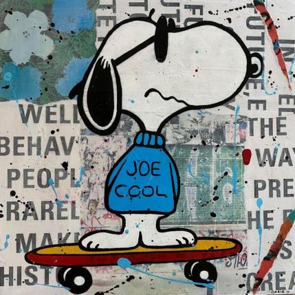 Peinture F4  Joe cool skate par Marie G.  | Tableau Pop-art Acrylique, Bois, Collage Icones Pop