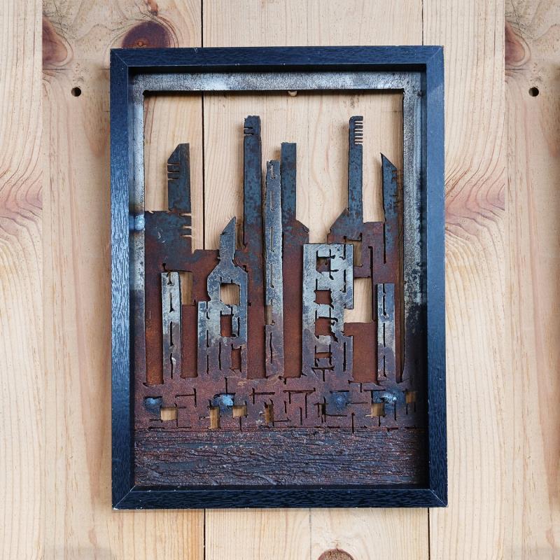 Sculpture Gotham by Poumès Jérôme | Sculpture Figurative Urban Metal Acrylic