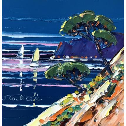 Peinture Un soir dans les Calanques par Corbière Liisa | Tableau Figuratif Huile Paysages
