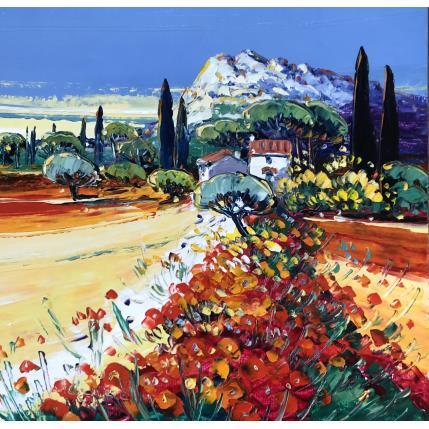 Peinture Autour de la Sainte Victoire par Corbière Liisa | Tableau Figuratif Huile Paysages