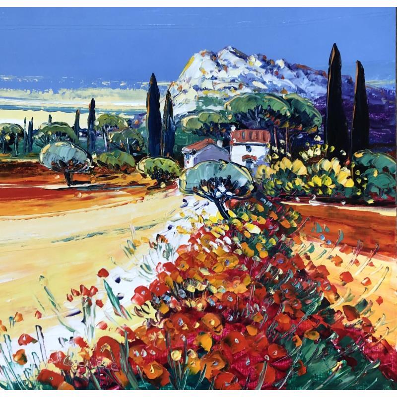 Painting Autour de la Sainte Victoire by Corbière Liisa | Painting Figurative Landscapes Oil