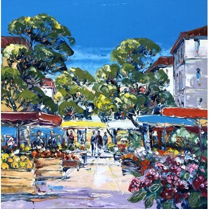 Peinture Salade de fruits à la place Richelme, Aix par Corbière Liisa | Tableau Figuratif Huile Paysages