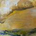 Painting Sainte Victoire  et le reflet du soleil  by Romanelli Karine | Painting Figurative Landscapes Nature Acrylic Posca Pastel Gold leaf