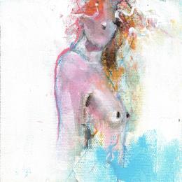 Peinture Fusion et lumière par Bergues Laurent | Tableau Figuratif Acrylique, Aquarelle, Fusain, Papier Nu