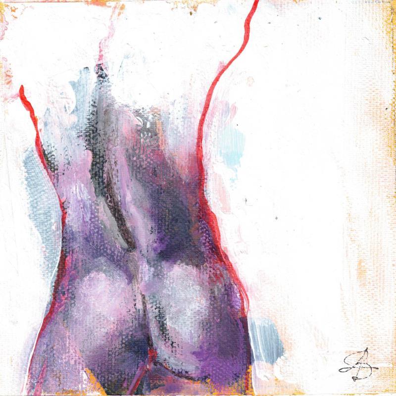 Painting Contemplation Silencieuse by Bergues Laurent | Painting Figurative Nude Watercolor Acrylic Ink