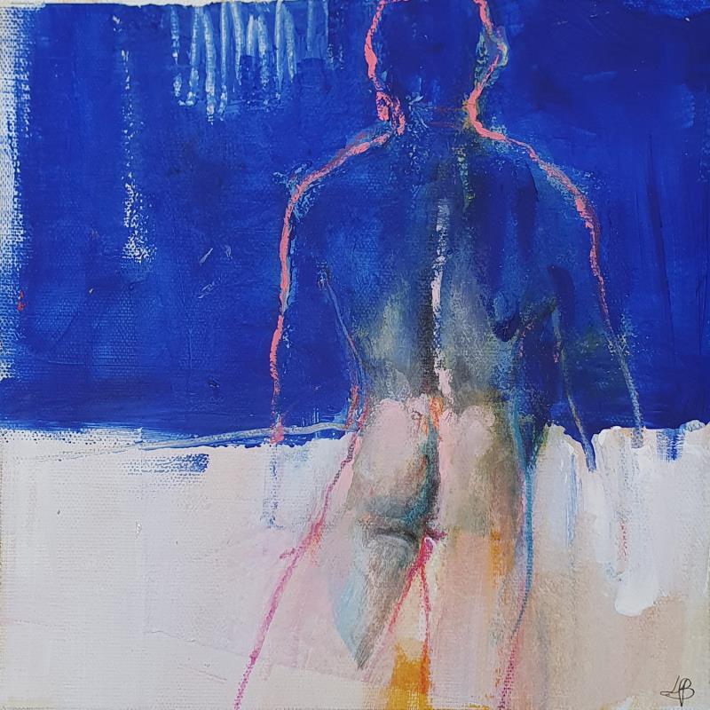 Peinture Silhouette en clair-obscur par Bergues Laurent | Tableau Figuratif Nu Aquarelle Acrylique Encre Fusain Papier