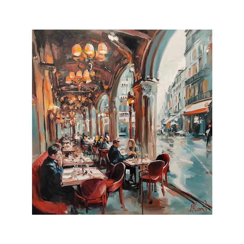 Peinture A Haven in Paris par Klemens Alexandr | Tableau Impressionnisme Société Scènes de vie Architecture