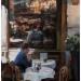 Painting Café Conversations by Klemens Alexandr | Painting Impressionism Architecture Wood Oil