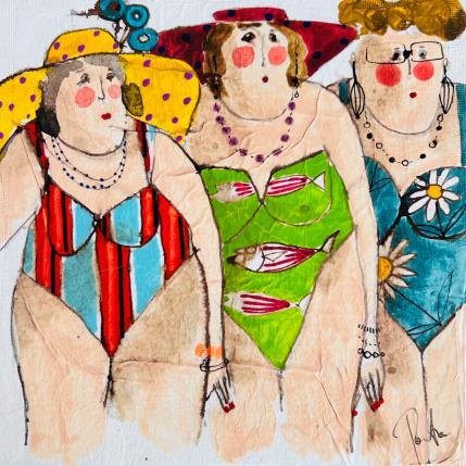 Peinture Jeannette Louise Marguerite par Colombo Cécile | Tableau Art naïf Acrylique, Aquarelle, Collage, Encre, Pastel Portraits, Scènes de vie