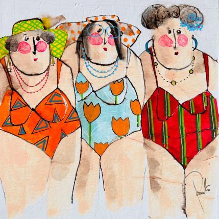 Peinture Joelle Annie Rebella par Colombo Cécile | Tableau Art naïf Acrylique, Aquarelle, Collage, Encre, Pastel Portraits, Scènes de vie