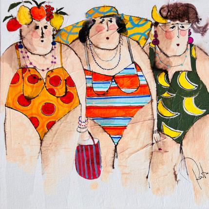 Peinture Josette Armelle Nine par Colombo Cécile | Tableau Art naïf Acrylique, Aquarelle, Collage, Encre, Pastel Portraits