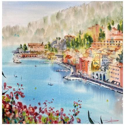 Painting Contre plongée sur la cote Sud française by Bailly Kévin  | Painting Figurative Ink, Watercolor Architecture, Urban