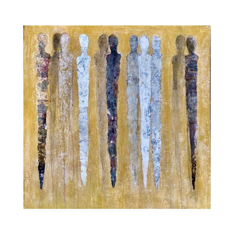 Peinture Ostia antica 2 par Rocco Sophie | Tableau Art Singulier Minimaliste Acrylique Collage Sable